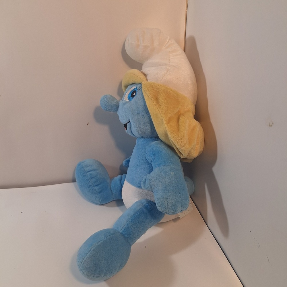 Build A Bear Smurfs Smurfette Blue Girl Stuffed Animal Plush Toy Blonde 16in - Picture 2 of 4